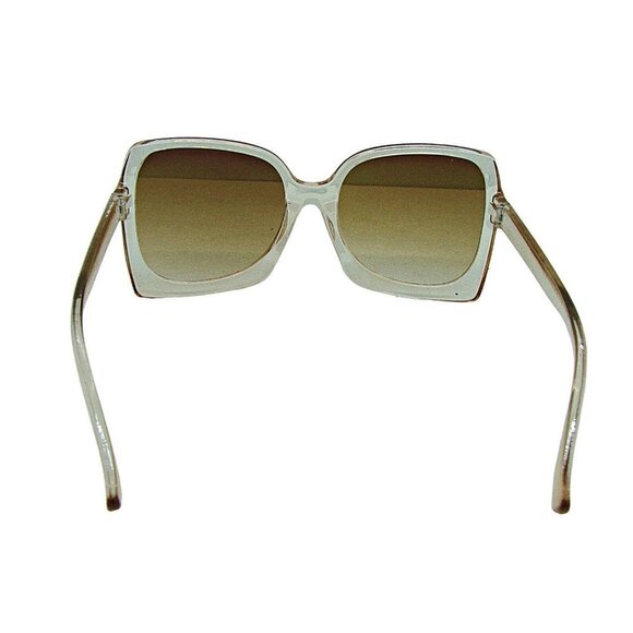 Womens Oversized Square Shape Fashion Sunglasses Peach Frame and Lens Cloth Case - Picture 3 of 9